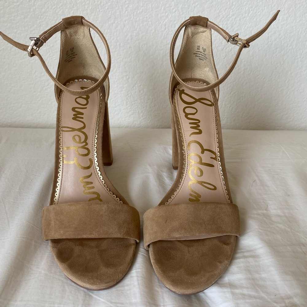 Sam Edelman - Nude Suede Heeled Sandals - 8